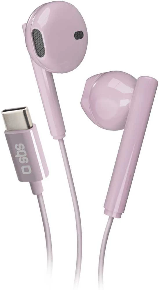 SBS Studio Mix 65c pusiau į ausis įdedamos ausinės su USB-C jungtimi, rožinės - Ausinės su mikrofonu
