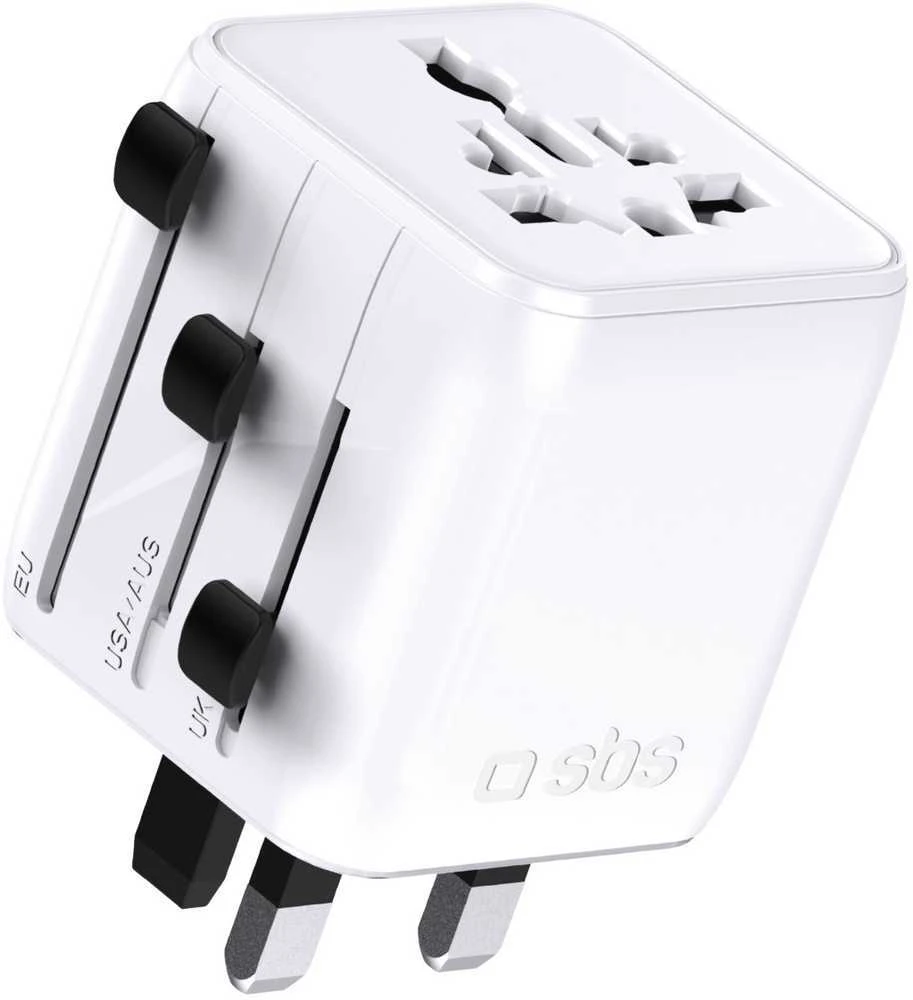 SBS TEADAPTUNI universal travel adapter - baltas