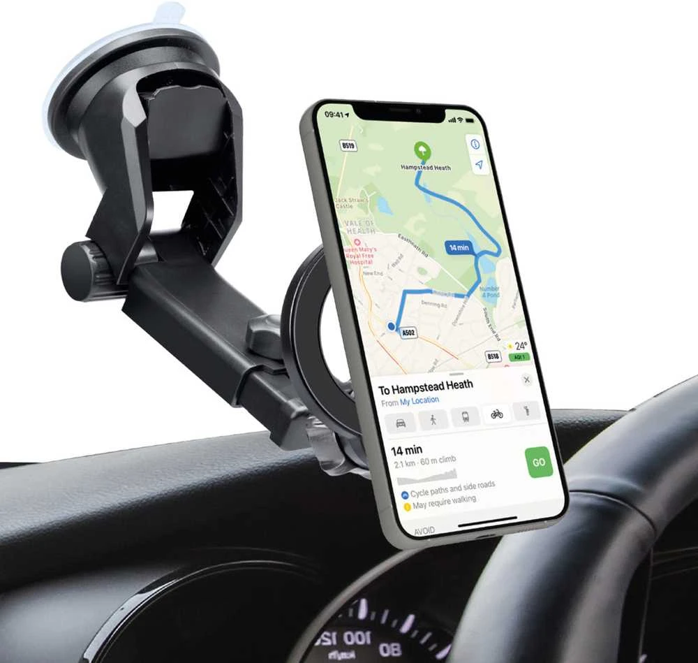 SBS TESUPMAGRINGEXT Išmanusis telefonas Holder for Dashboard and Windshield, MagSafe Compatible – Juodas