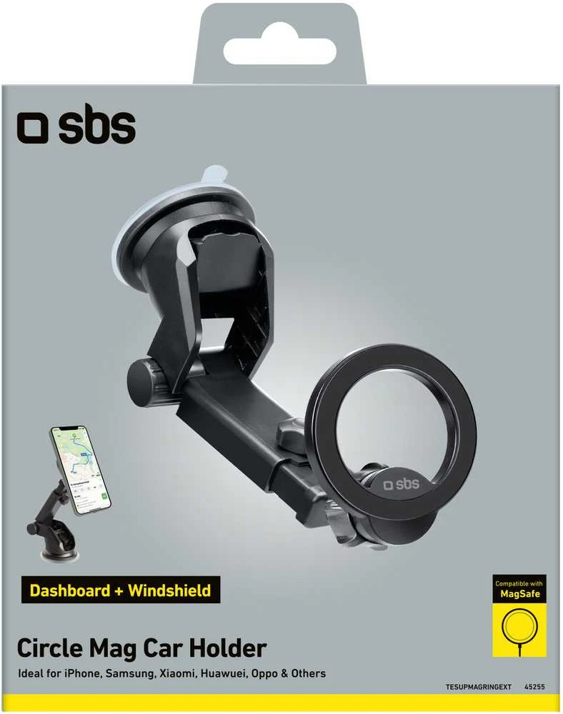 SBS TESUPMAGRINGEXT Išmanusis telefonas Holder for Dashboard and Windshield, MagSafe Compatible – Juodas