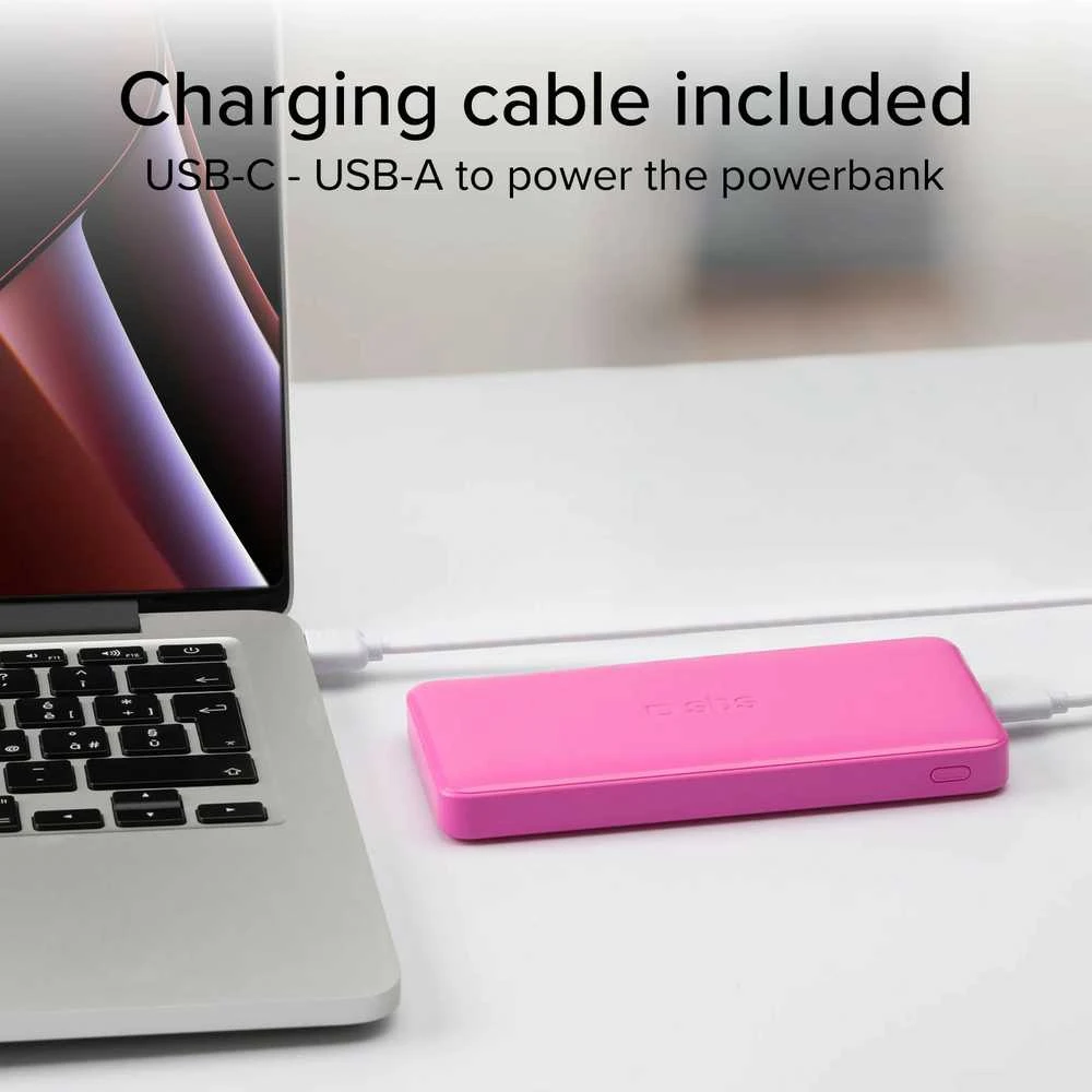 SBS išorinė baterija 10000mAh 2xUSB-A + USB-C, rožinė