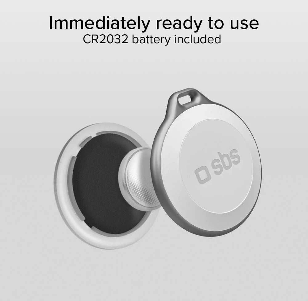 SBS Track My Circle atsparus vandeniui IP65 lokatorius, suderinamas su Apple Find My™ ir Baltas
