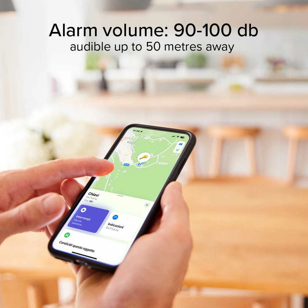 SBS Track My Circle Atsparus vandeniui IP65 Locator Compatible with Apple Find My – juodos spalvos
