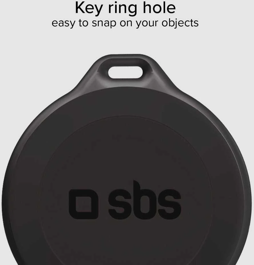 SBS Track My Circle Atsparus vandeniui IP65 Locator Compatible with Apple Find My – juodos spalvos