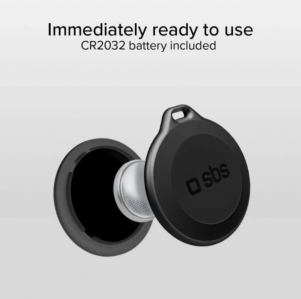 SBS Track My Circle Atsparus vandeniui IP65 Locator Compatible with Apple Find My – juodos spalvos