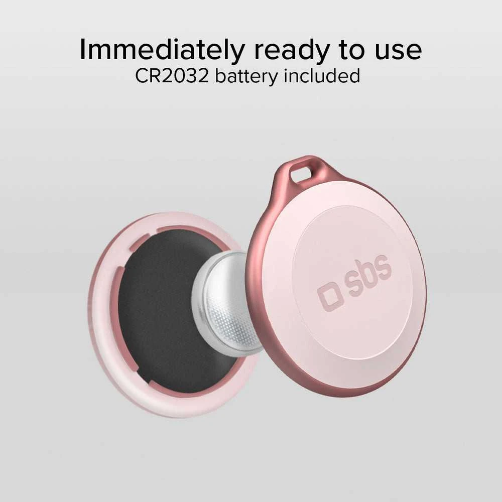SBS Track My Circle Atsparus vandeniui IP65 Locator Compatible with Apple Find My – rožinės spalvos