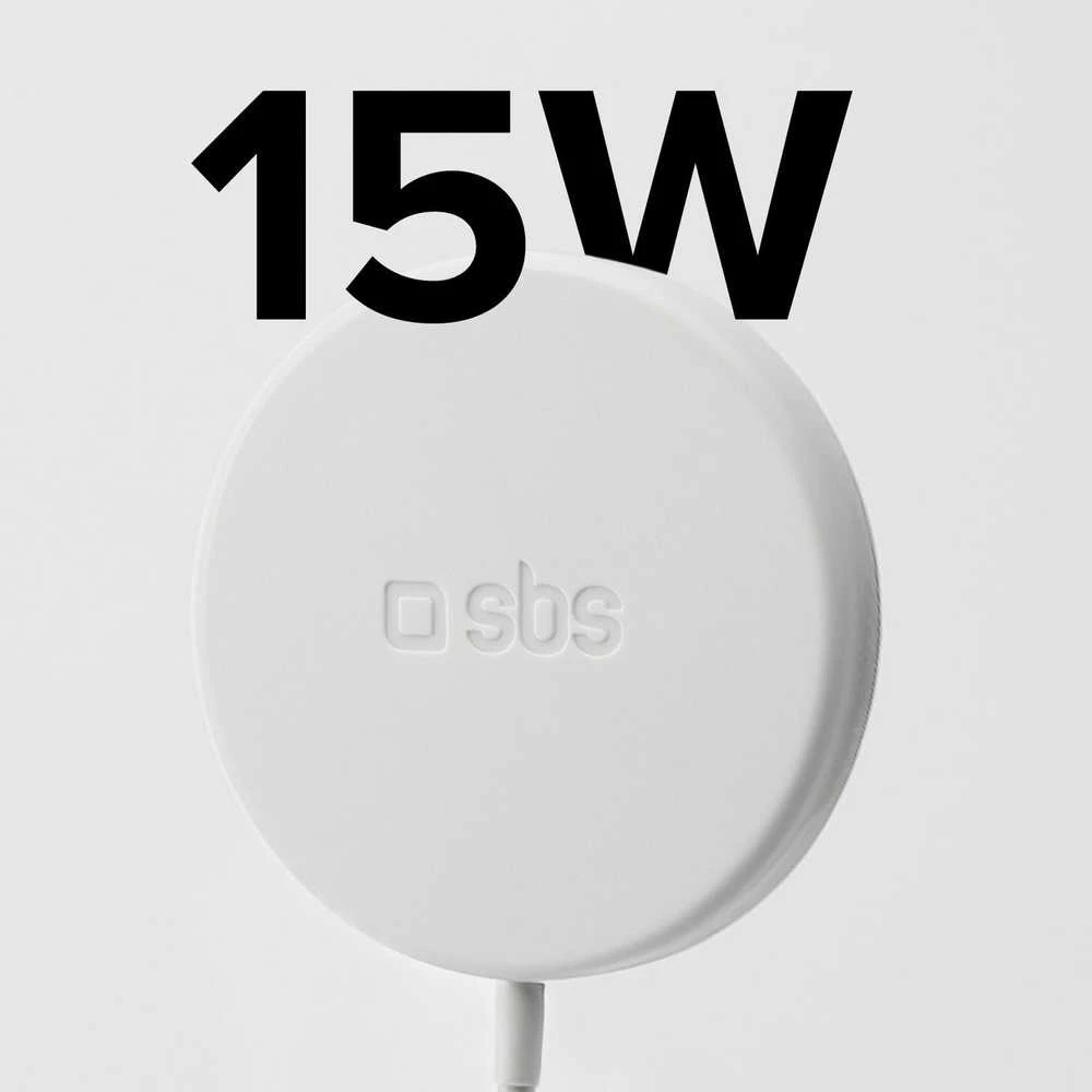 SBS belaidis įkroviklis „Magsafe 15W“, baltas