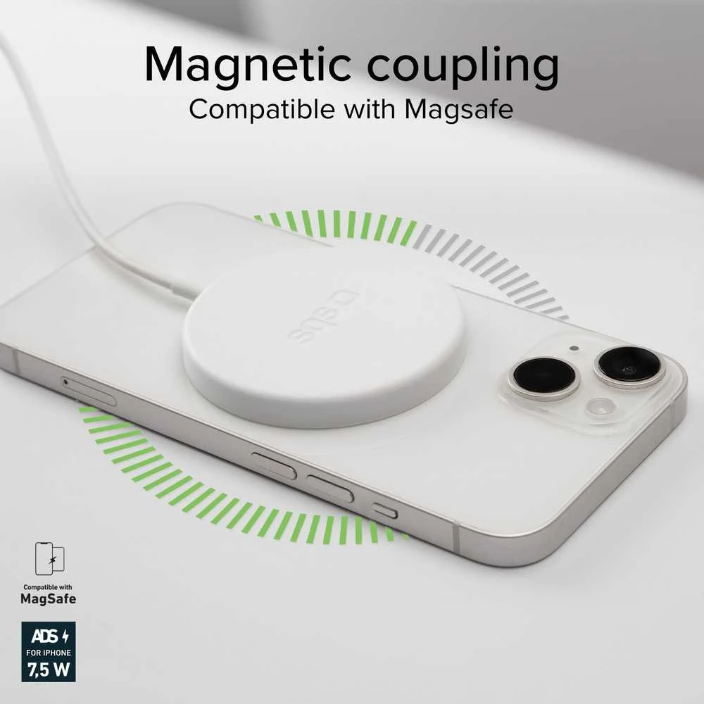 SBS belaidis įkroviklis „Magsafe 15W“, baltas