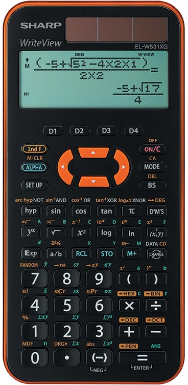 Skaičiuotuvas Sharp EL-W531XG, oranžinis