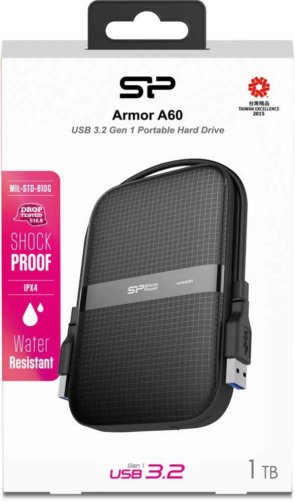SILICON POWER COMPUTER & COMMUNICAT SILICON POWER Išorinis kietasis diskas HDD Armor A60 2.5" 1TB USB 3.0 IPX4