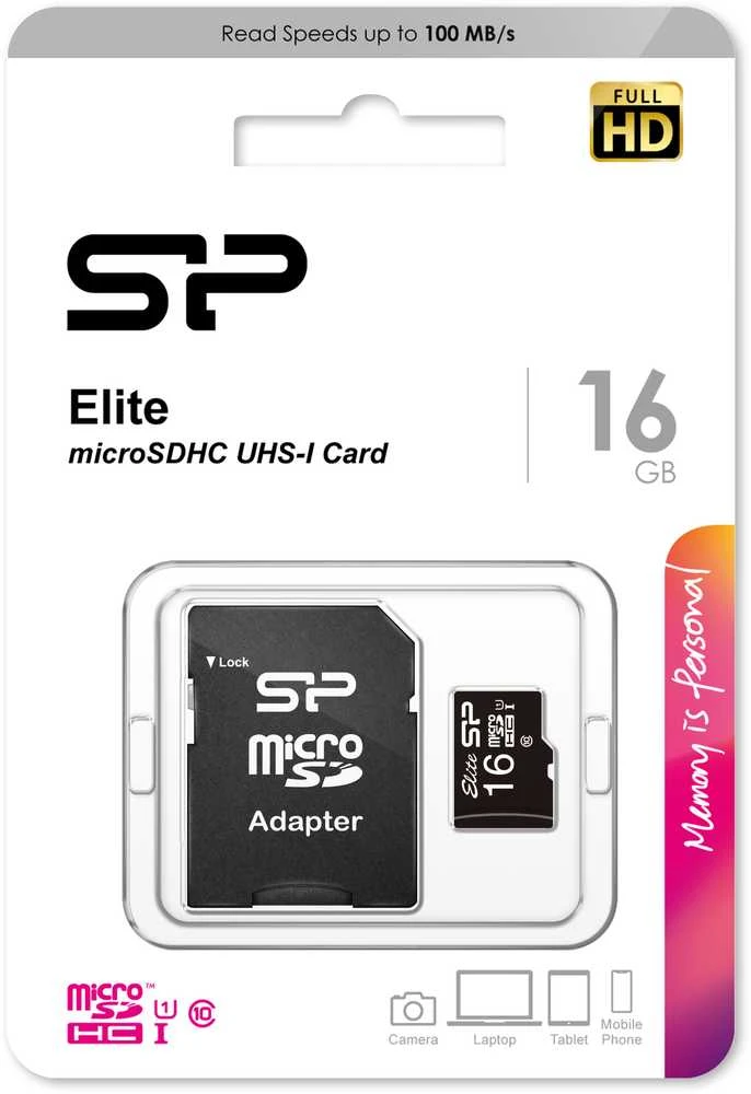Atminties kortelė Silicon Power | Elite UHS-I | 16 GB | Micro SDHC | Flash atminties klasė 10 | SD adapter