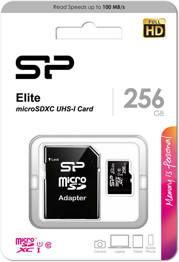 Silicon Power atminties kortelė Micro SDXC 256GB Elite UHS-I Class 10+ adapteris