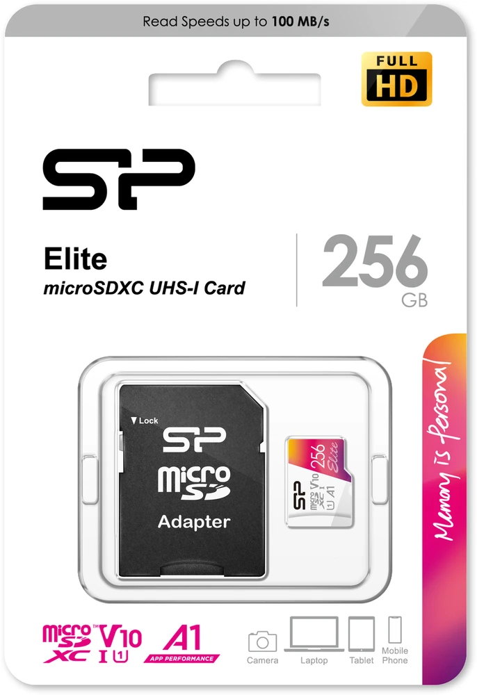 SILIKONIO MAITINIMO KOMPIUTERIS & COMMUNICAT SILICON POWER atminties kortelė Elite Micro SDXC 256GB UHS-I A1 V10