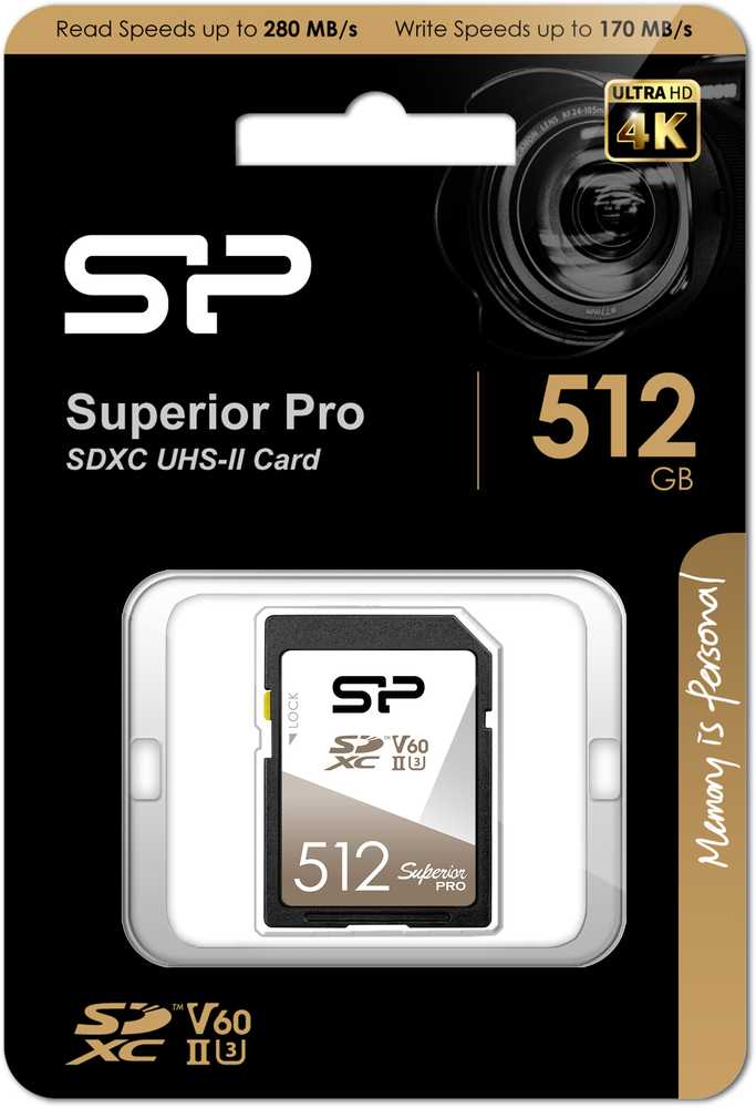 Silicon Power atminties kortelė SDXC 512GB Superior Pro UHS-II