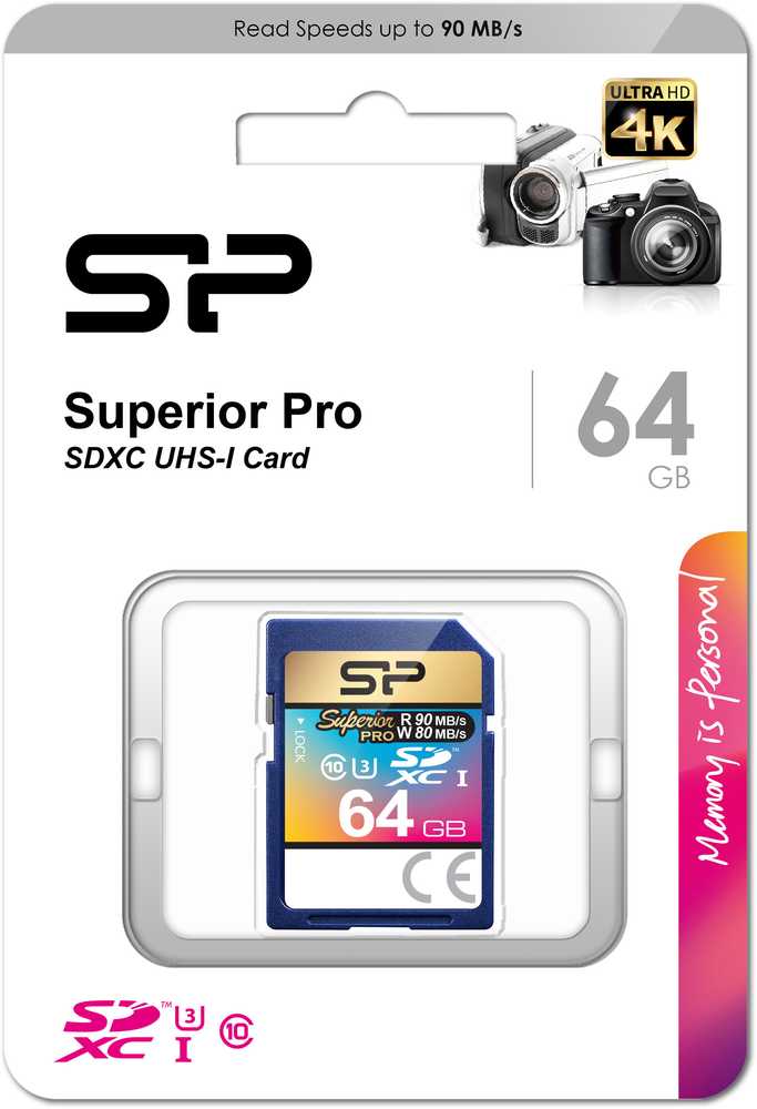 Silicon Power atminties kortelė SDXC 64GB Superior UHS-I U3