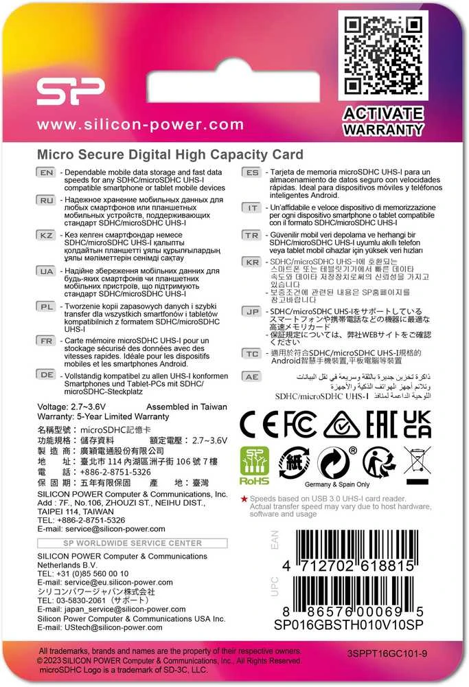 Atminties kortelė Silicon Power | 16 GB | Micro SDHC | Flash atminties klasė 10 | SD adapter