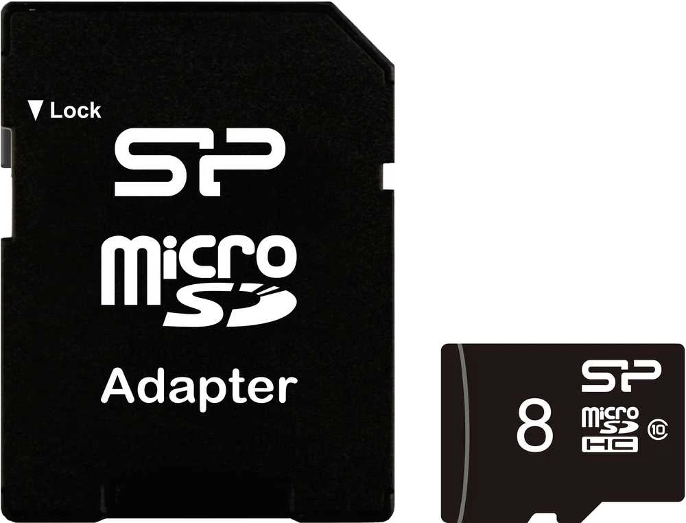 Atminties kortelė Silicon Power | 8 GB | Micro SDHC | Flash atminties klasė 10 | SD adapter