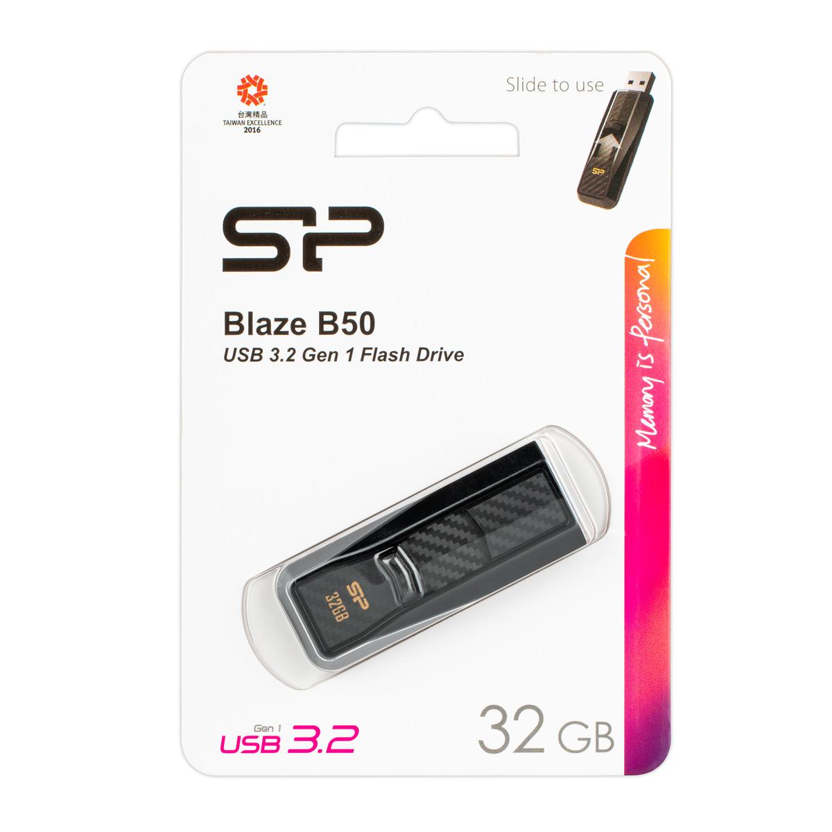 „Silicon Power“ atmintinė 32 GB Blaze B50 USB 3.0, juoda