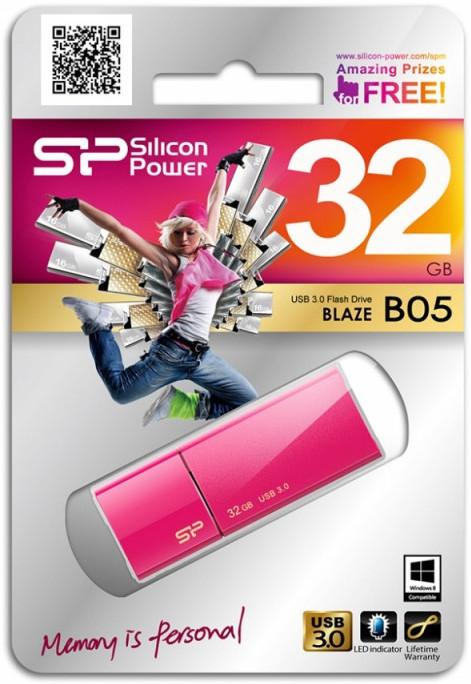 Silicon Power Blaze B05 32 GB, USB 3.0, Rožinė