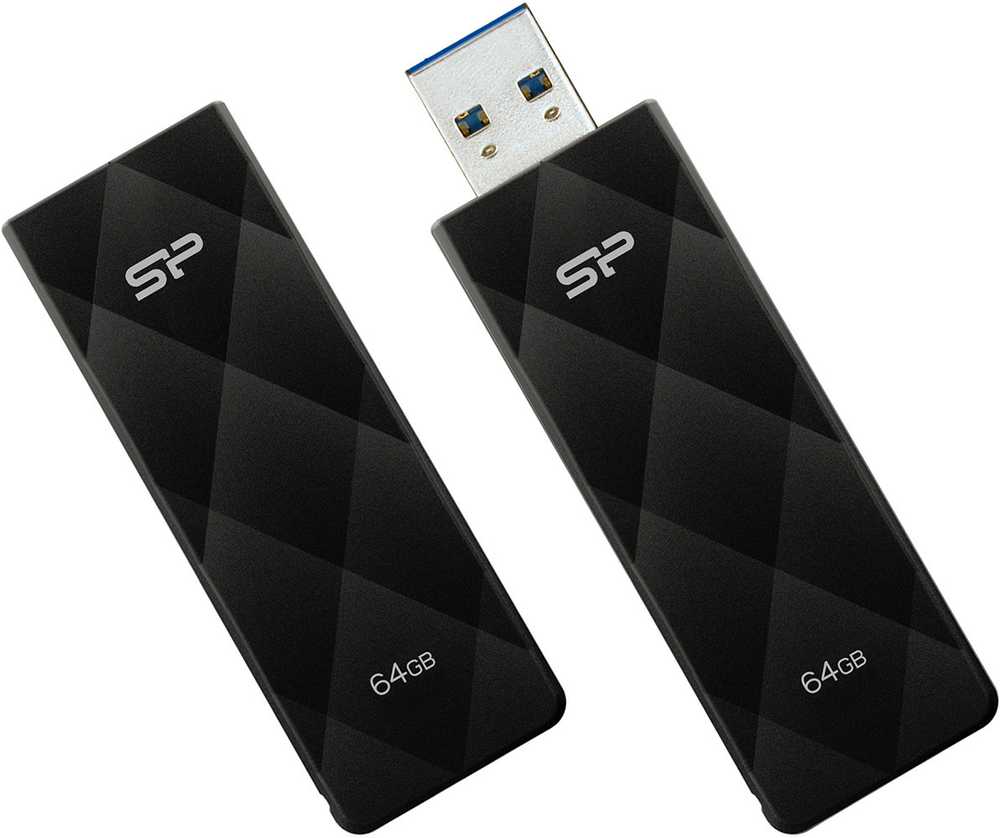 Silicon Power 64GB Blaze B20 USB 3.2 atmintinė, juoda
