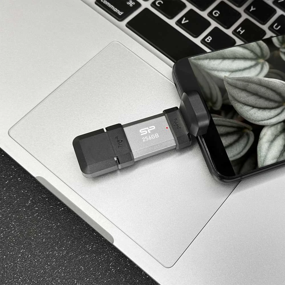 Silicon Power dvigubas USB diskas | „Mobile C51“ | 64 GB | USB C / A tipo | Sidabrinis