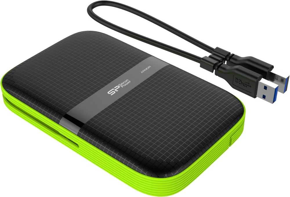 Kietasis diskas Silicon Power Armor A60 1TB 2.5 ", USB 3.1, Juodas/Žalias