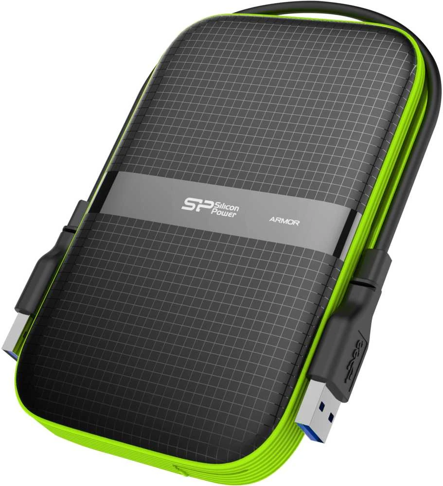 Kietasis diskas Silicon Power Armor A60 1TB 2.5 ", USB 3.1, Juodas/Žalias