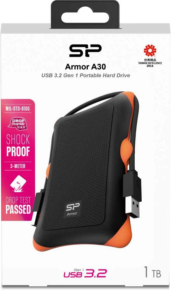 Išorinis kietasis diskas Silicon Power Armor A30 1TB 2.5 ", USB 3.1, Juodas