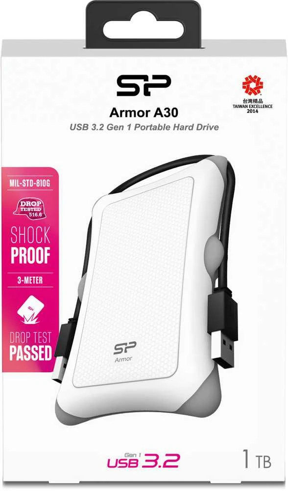 Kietasis diskas Silicon Power Armor A30 1TB | 1000 GB | 2,5" | USB 3.1 | Baltas