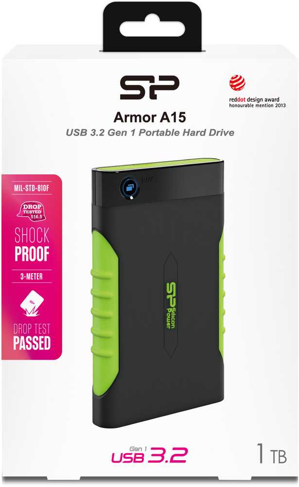 Kietasis diskas Silicon Power Armor A15 1TB 2.5 ", USB 3.0, Juodas