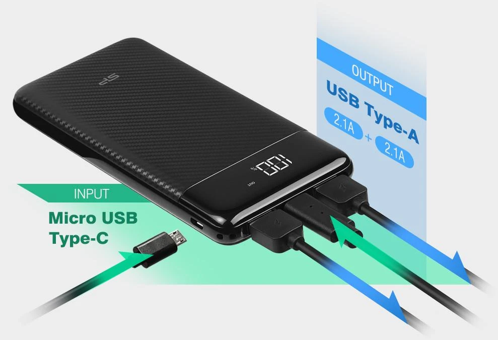 SILIKONIO MAITINIMO KOMPIUTERIS & COMMUNICAT SILICON POWER GP28 Power Bank 10000mAH Baltas