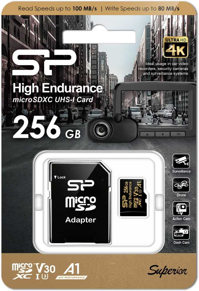 Atminties kortelė MicroSD Kortelė - Silicon Power 256GB V30 + adapteris