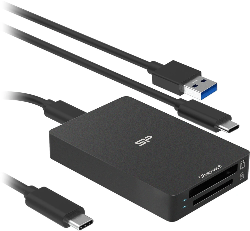Memory Card Reader SILICON POWER CreatePro BS10 CFexpress Type B and SD 4.0 10Gbps Juodas