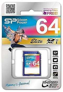 Silicon Power atminties kortelė SDXC 64GB Elite