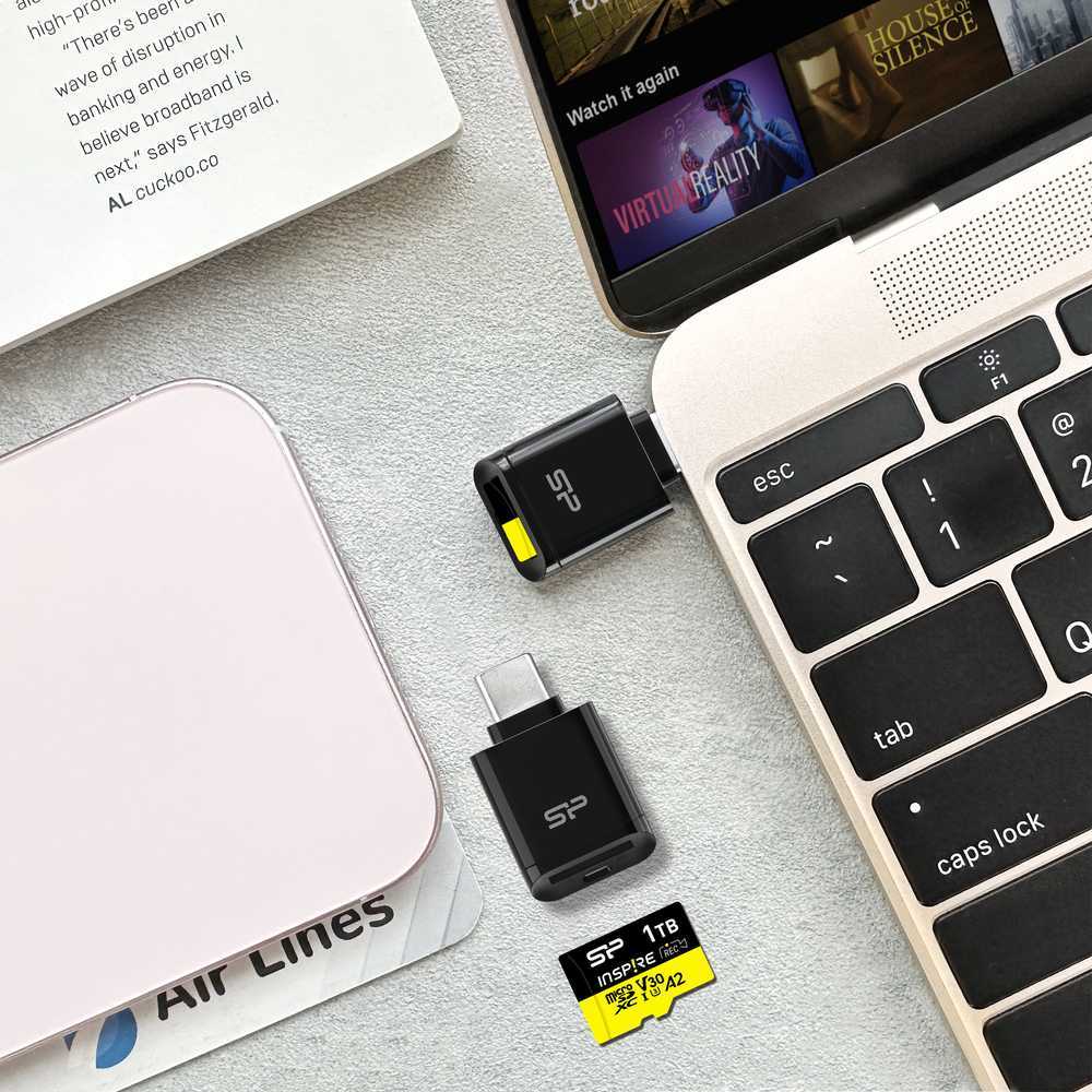 Kietasis diskas Silicon Power Micro SDXC 256GB atminties kortelė Inspire + kortelių skaitytuvas