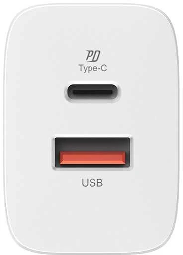 Silicon Power QM16 baltas 20W įkroviklis su USB ir Type-C