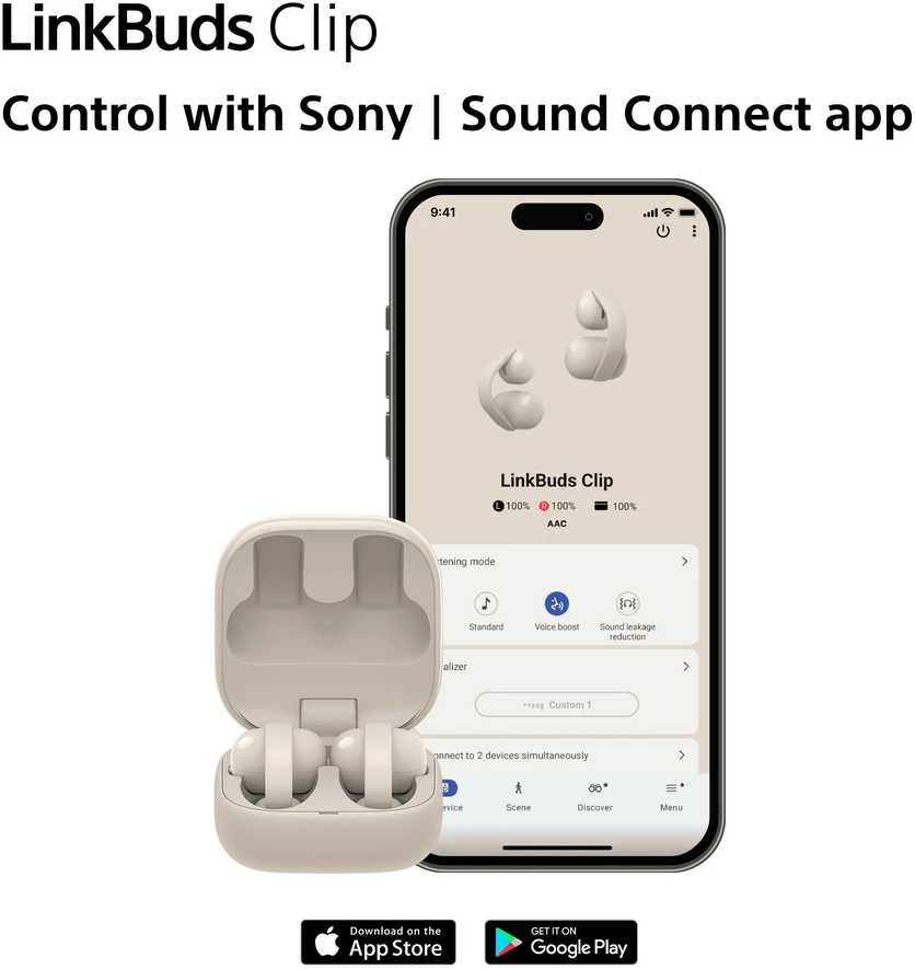 Ausinės Sony | Earbuds | LinkBuds WF-LC900 Clip | Bluetooth | Open-Ear | Greige | Belaidės