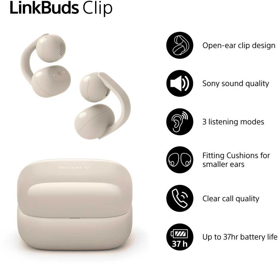 Ausinės Sony | Earbuds | LinkBuds WF-LC900 Clip | Bluetooth | Open-Ear | Greige | Belaidės
