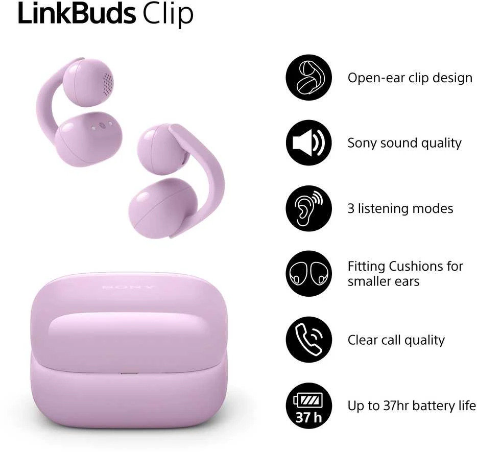 Ausinės Sony | Earbuds | LinkBuds WF-LC900 Clip | Bluetooth | Open-Ear | Lavender | Belaidės