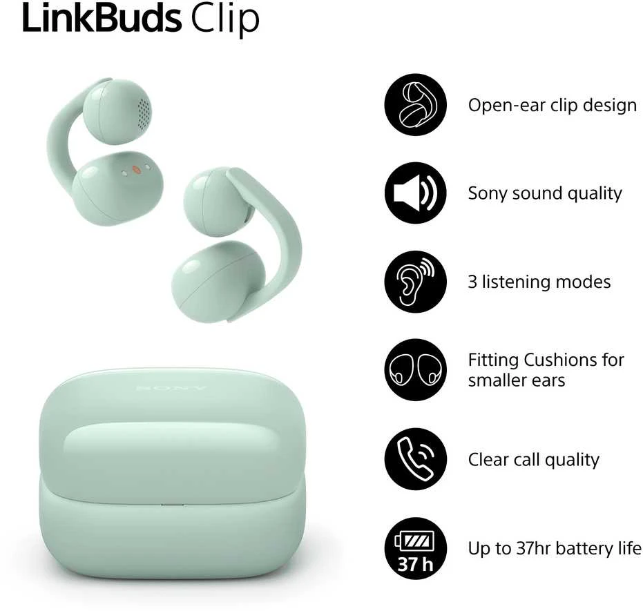 Ausinės Sony | Earbuds | LinkBuds WF-LC900 Clip | Bluetooth | Open-Ear | Žalias | Belaidės
