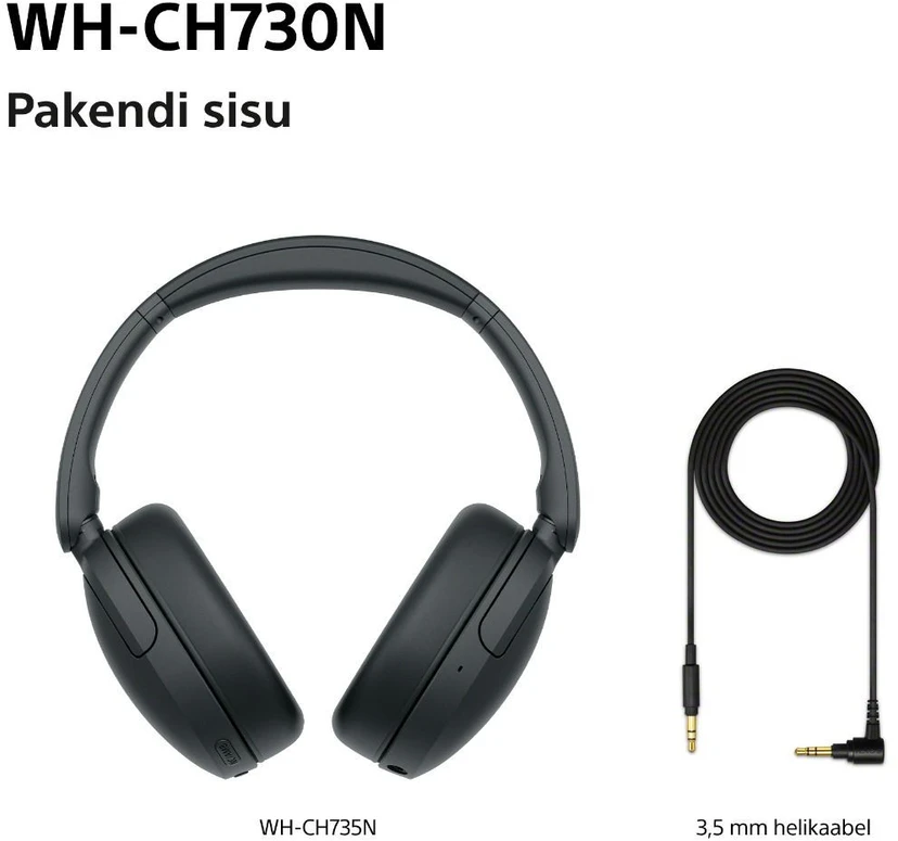 Sony belaidės ausinės WH-CH730N, juodas