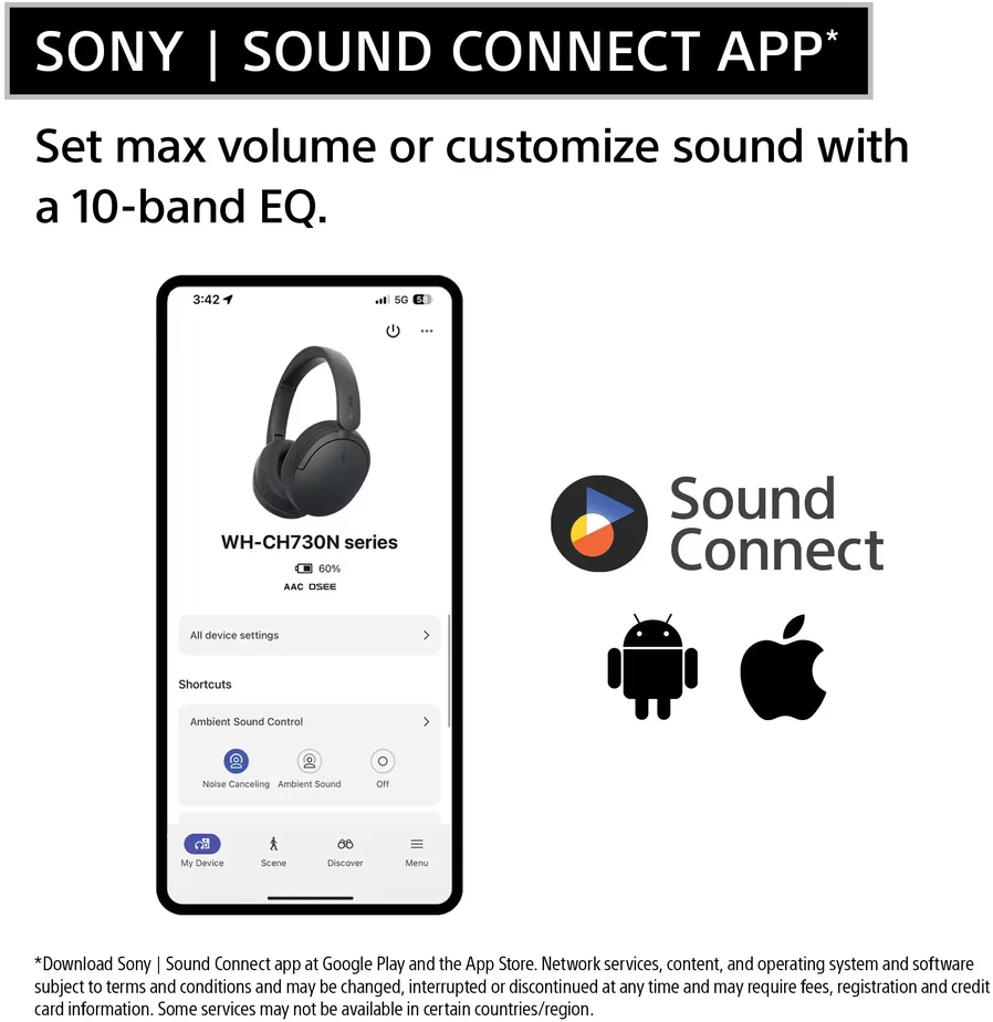 Sony belaidės ausinės WH-CH730N, juodas