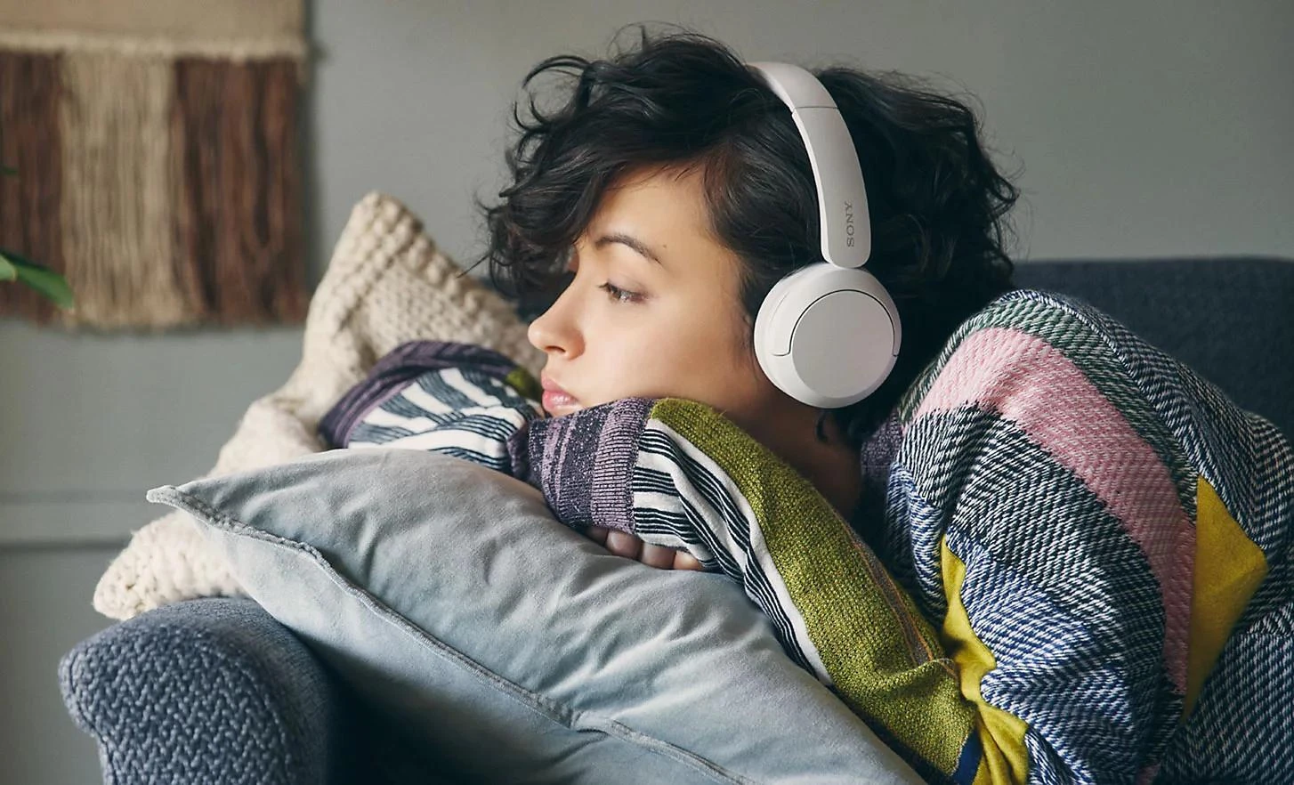 Belaidės Ausinės Sony WH-CH520W, Baltos spalvos