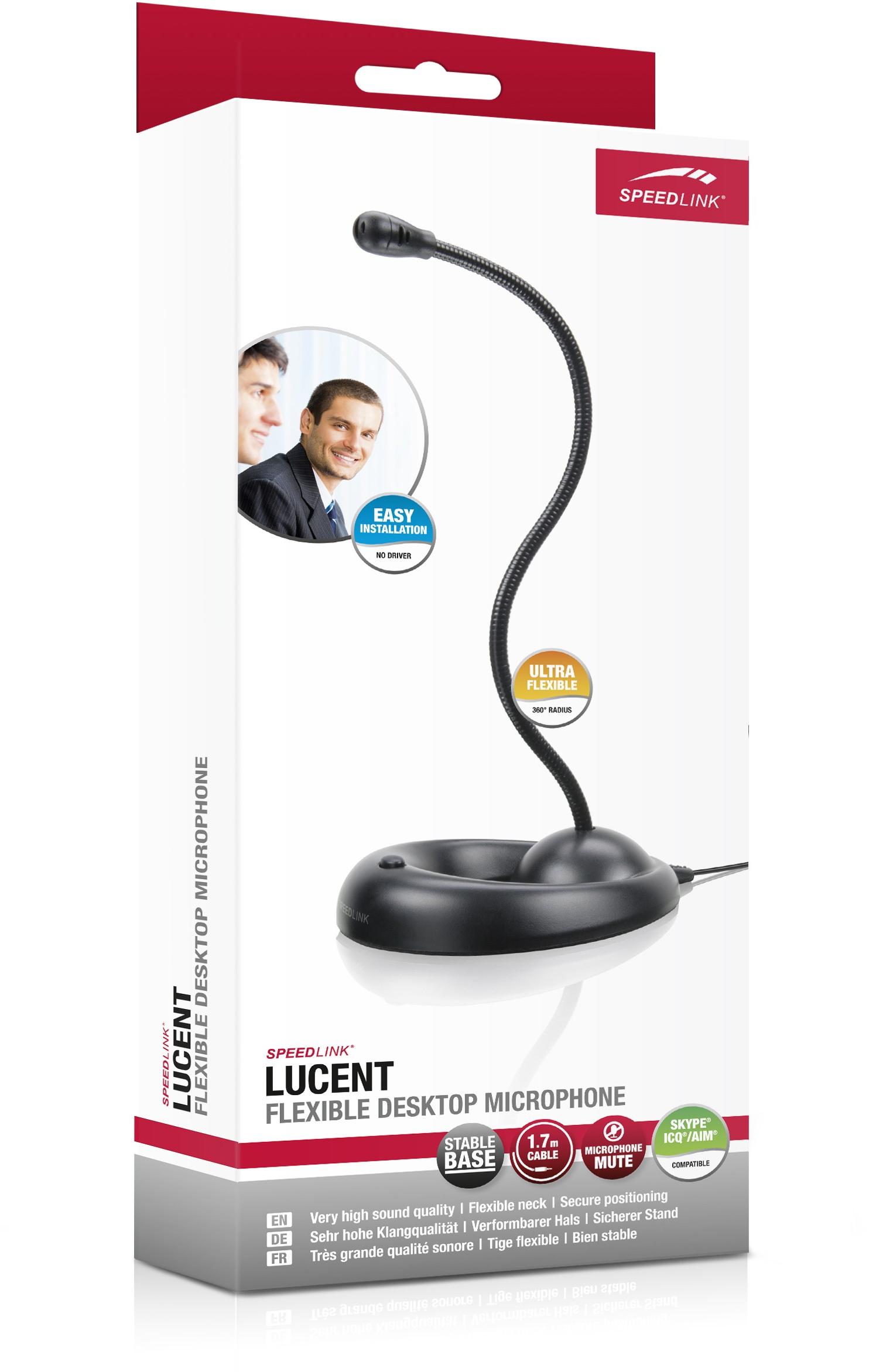 Speedlink LUCENT lankstus stalinis mikrofonas, juodas (SL-8708-BK)