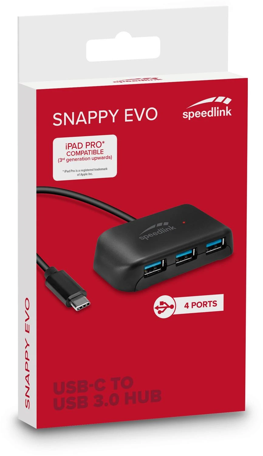 Speedlink USB šakotuvas Snappy Evo USB-C 4 prievadų (SL-140202)