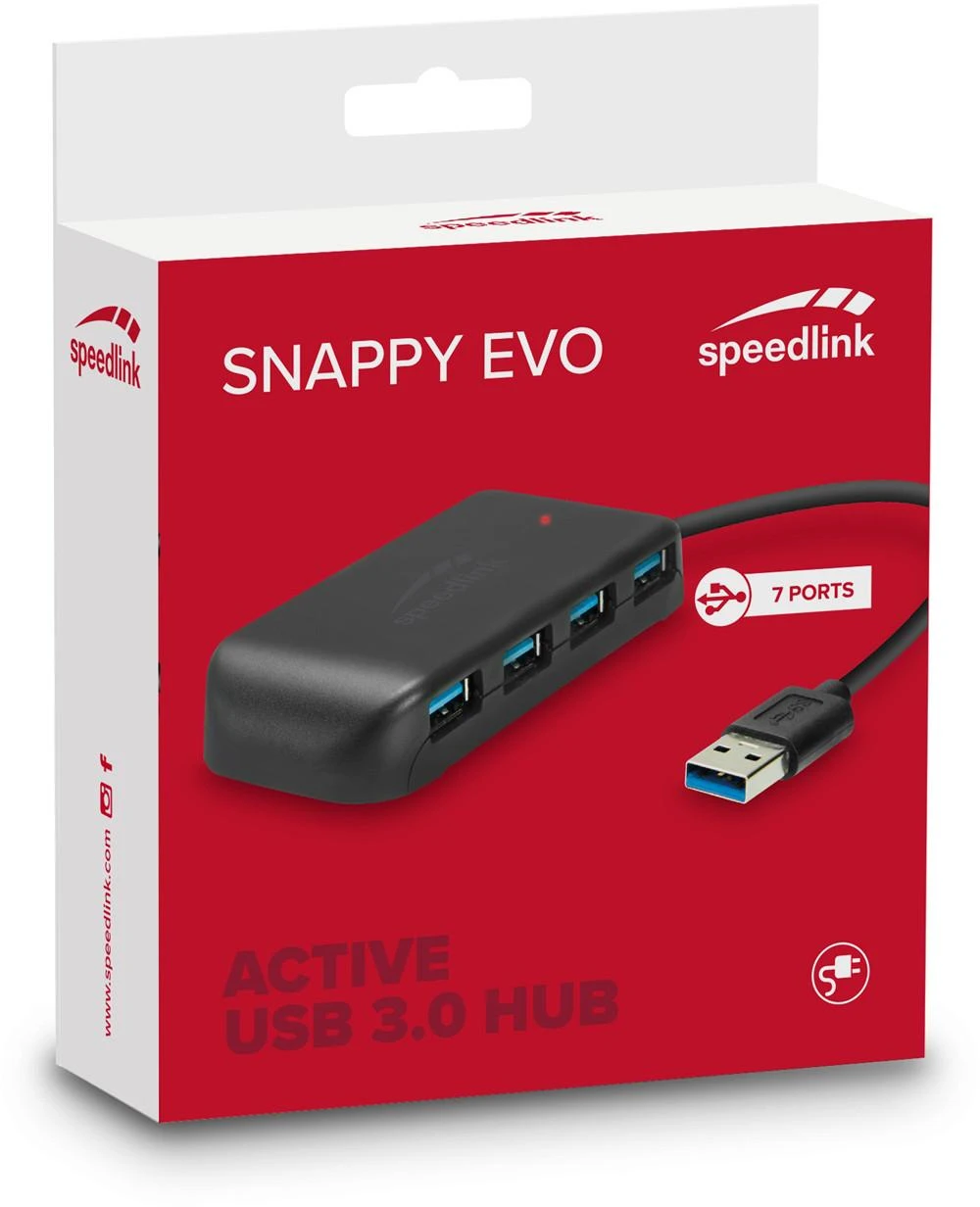 Speedlink Snappy Evo USB 3.0 šakotuvas pakuotėje