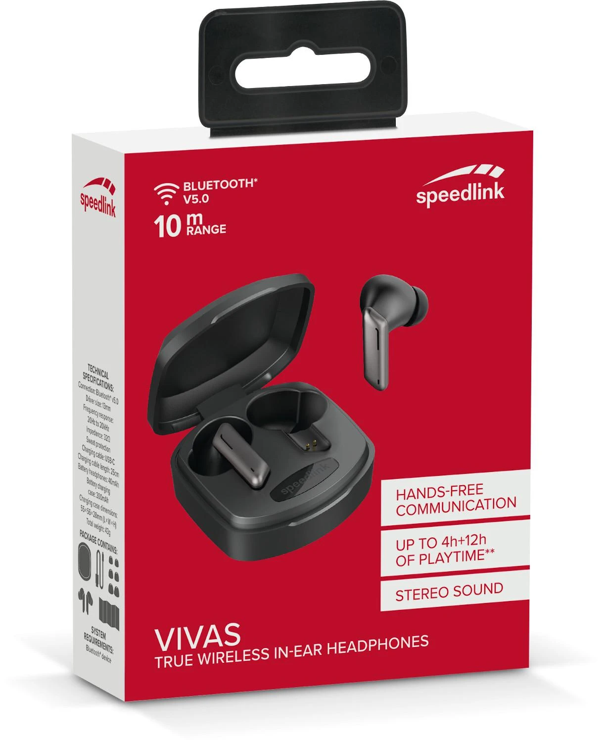 Speedlink VIVAS True Belaidės į ausis įdedamos ausinės, pilkos į ausis įdedamos ausinės, juodos