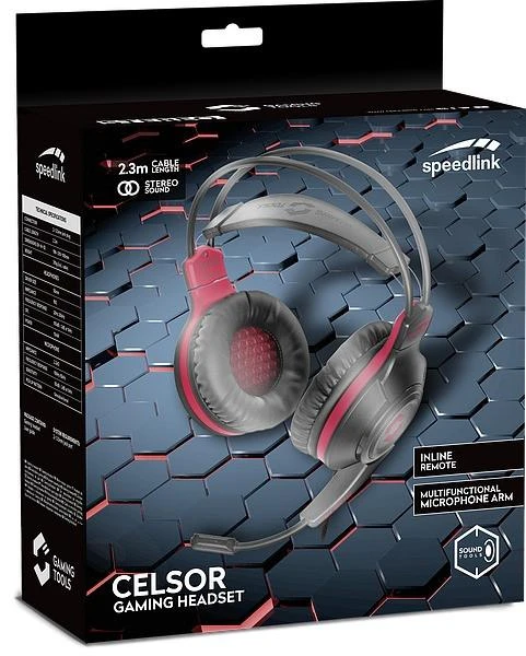 Speedlink ausinės Celsor Gaming, juodos (SL-860011-BK)