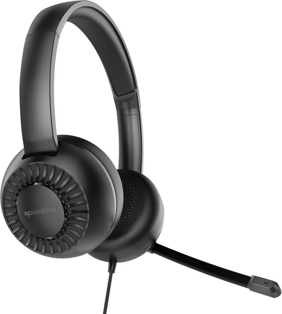 „Speedlink Metis“ stereo ausinės, 3,5 mm lizdas su Y formos adapteriu, juodos