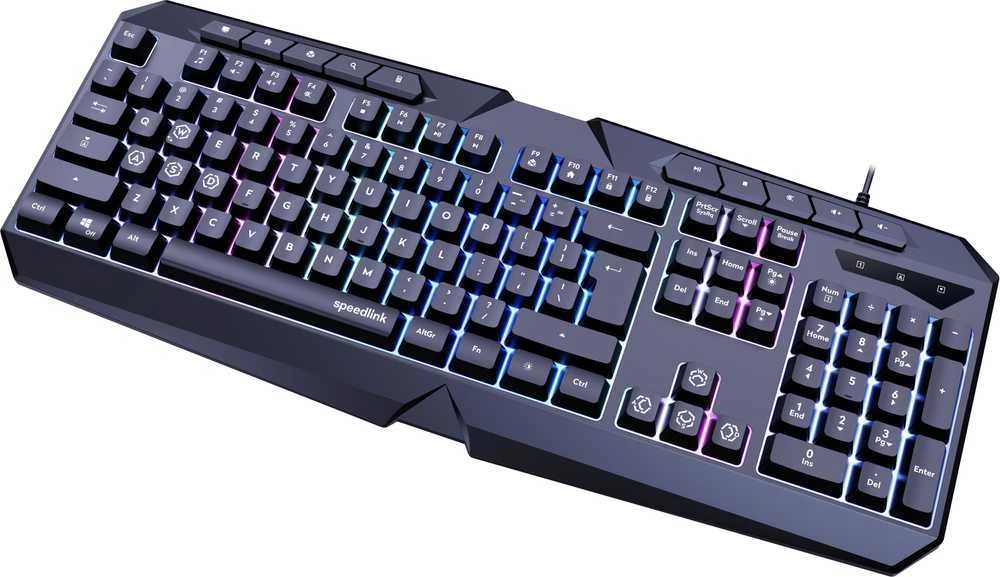 Speedlink LUDICIUM RGB Rainbow žaidimų klaviatūra, juoda, JAV išdėstymas